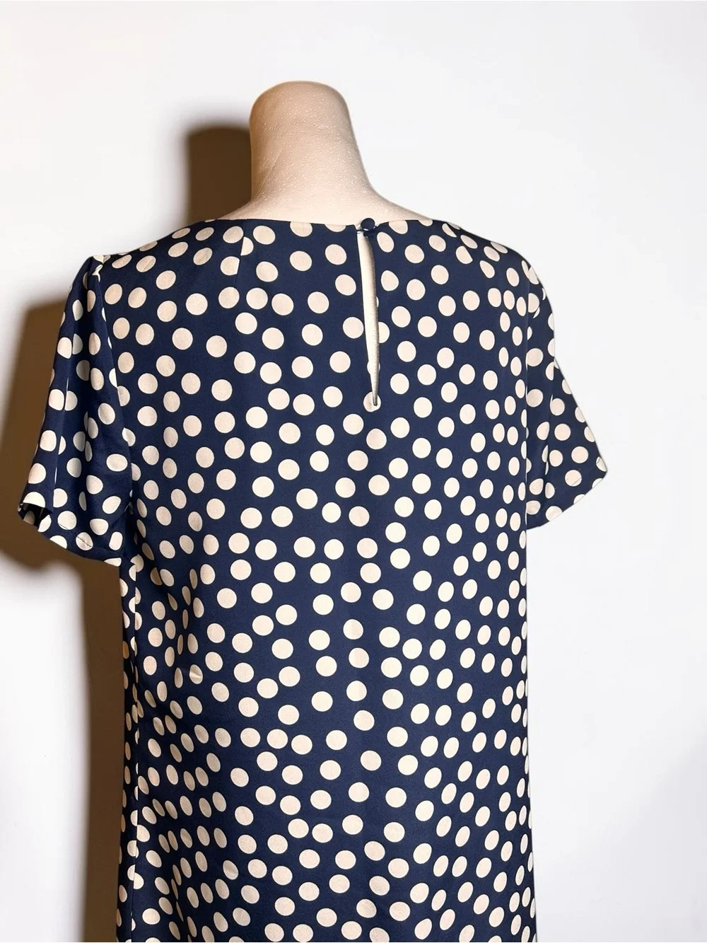 J.Crew Navy Polka Dot Shift Dress Size 6